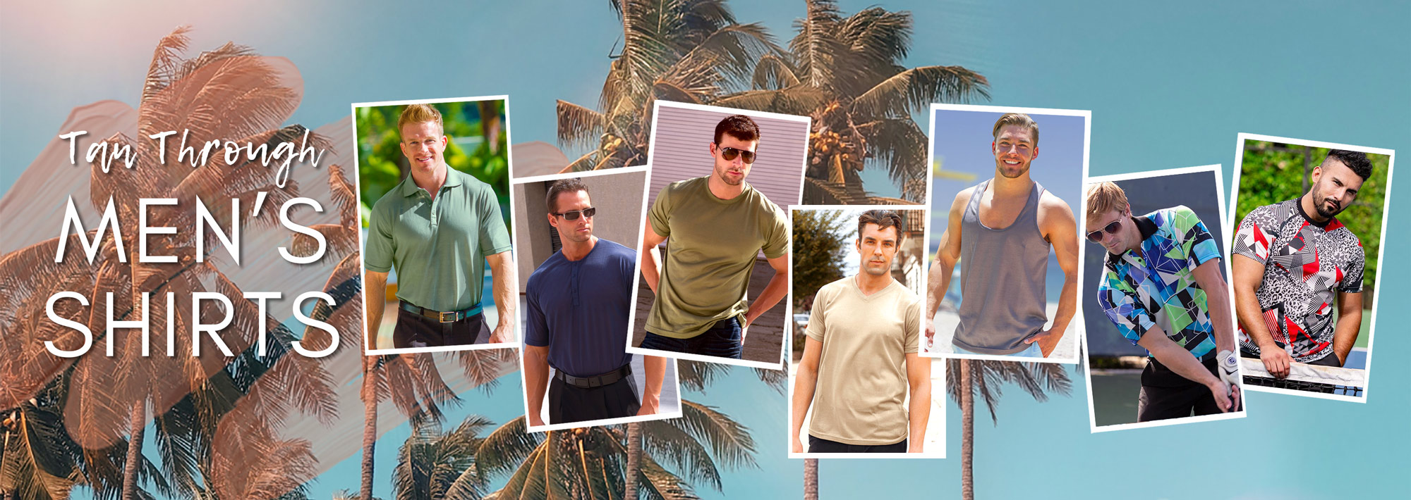 Man in Solid Tan Tan-Through TShirt